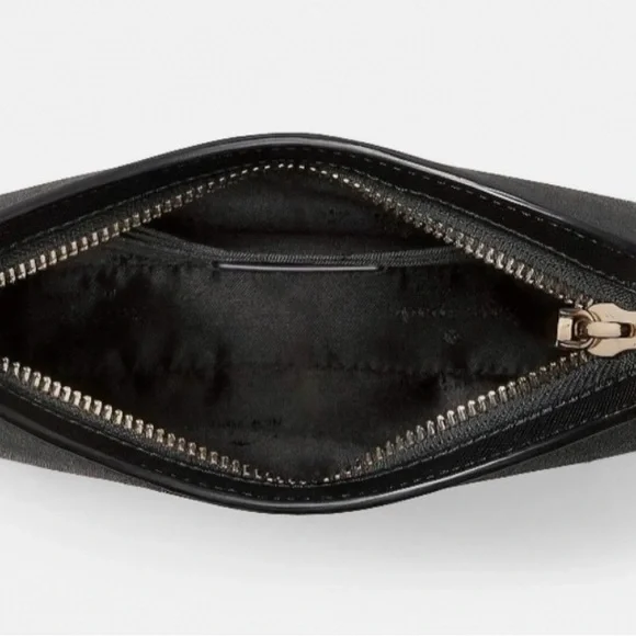 Kate Spade Black Sparkly Textured Shoulder Bag with Crescent Design NWT - Picture 5 of 12